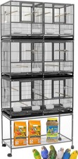 Sturdy Wrought Iron Triple Stack Combo Breeding Stacker Center Divided Breeder