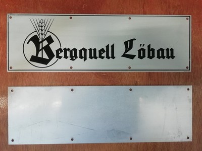 DDR REKLAME SCHILD BIER BERGQUELL LÖBAU ORIGINAL !!!