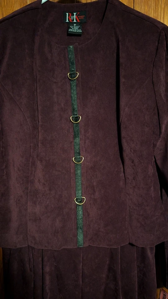 Новый с Ярлыками темно-бордовая замша как брюки костюм-Sz 8 миниатюрный моющийся R и K оригиналы PET спасения - Изображение 3 из 4