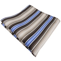 SchöNes Einstecktuch In Braun Beigebraun Blau Creme Gestreift - Tuch Polyester