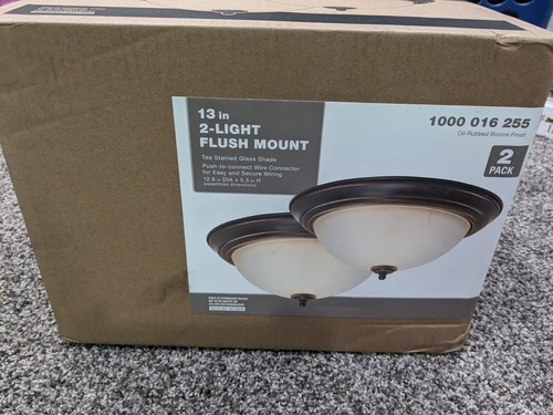 Westinghouse 2-Light Oil Rubbed Bronze Flush Mount (2-Pack) 6344500
