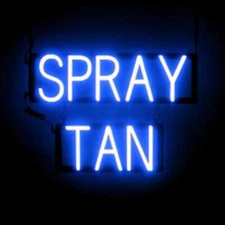 SpellBrite SPRAY TAN Sign | Neon Spray Tan Sign Look, LED Light | 21.1" x 15.0"