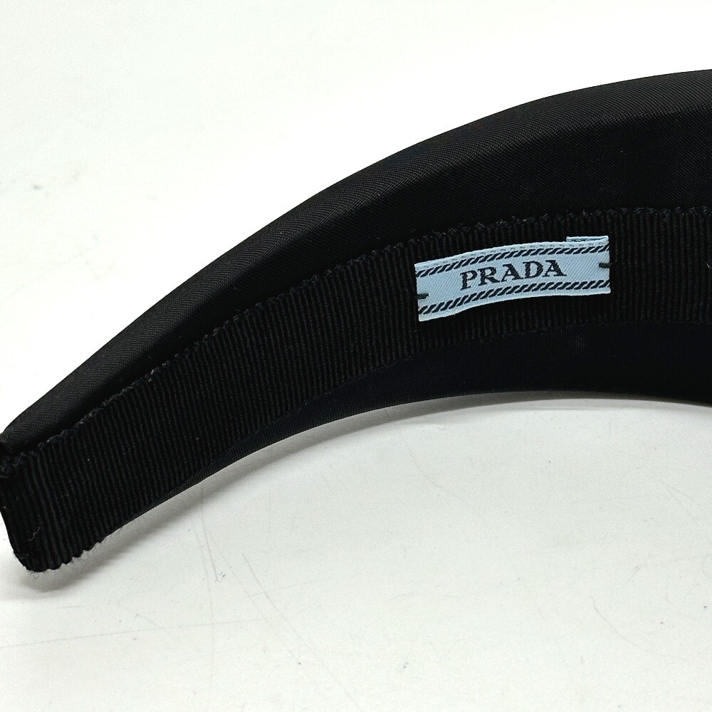 PRADA Triangle logo hair accessory Hair band head band Nylon