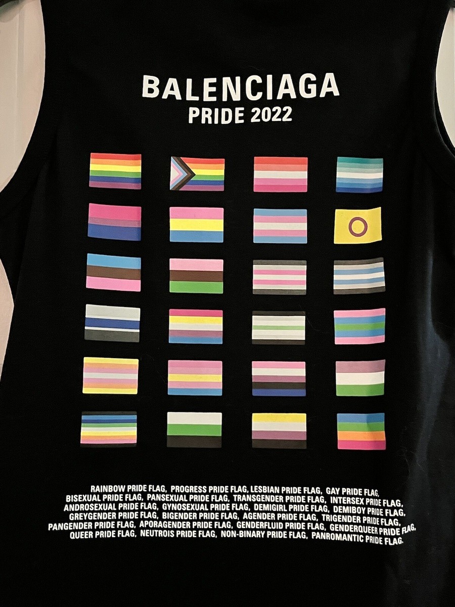 NWT $495 Balenciaga Pride 2022 Stretch Cotton Graphic Tank Top