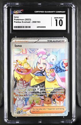 CGC 10 Iono 269/193 Special Illustration Paldea Evolved CGC 10 Iono 269/193 Special Illustration Paldea Evolved