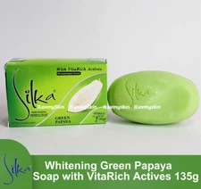 Silka Whitening Green Papaya Soap with VitaRich Actives 135g