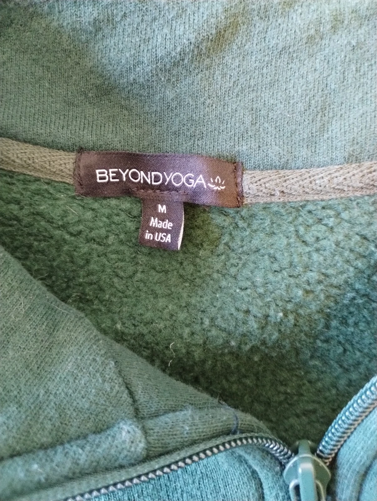beyond-yoga recharge pullover quarter zip made usa hoodie