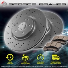 Front 2 Cross Drilled Rotors 4 Ceramic Pads For 2002-2003 Ford Focus Svt