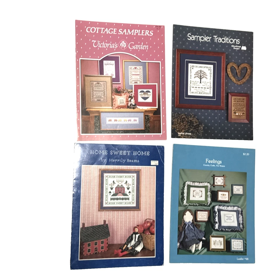 Lot of 7 Vintage Designs Cross-Stitch Patterns Samplers theme - Image 3 of 3