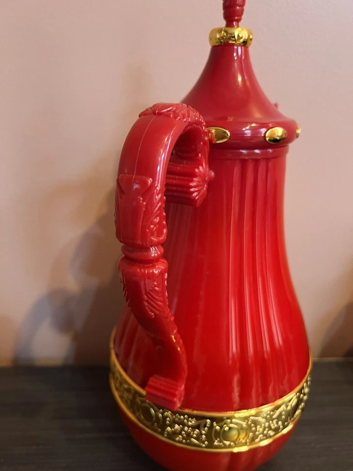 Frasco/termo rojo para bebidas estilo mediterráneo indio carcasa de plástico frío/caliente N Foto 4 de 4