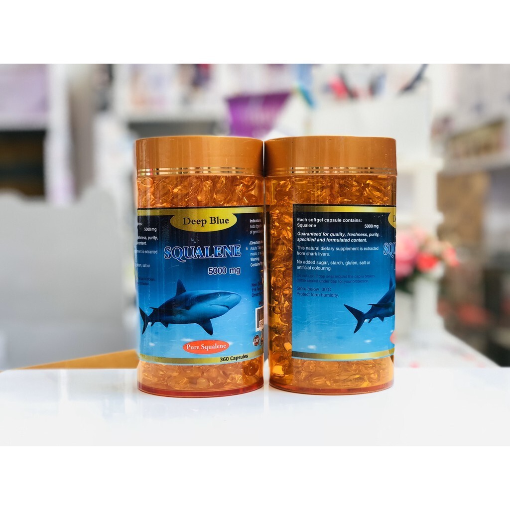 Deep Blue Squalene 5000mg.Sea Shark Liver Oil Omega 3 Detoxify Toxin