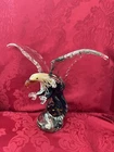 NEW FLAWLESS Exquisite MURANO Glass 14.25” Crystal EAGLE BIRD IN FLIGHT Figurine