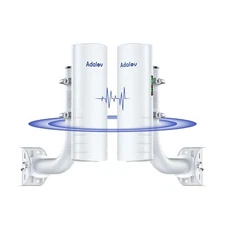5KM Wireless Bridge with 2 x 1Gbs Ports and Bracket Mounts for Network Extend...