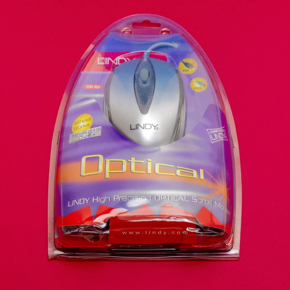 High Precision USB & PS/2 Optical laser Scroll Mouse for graphics PC & Mac Lindy - Image 3 of 3