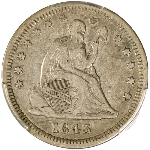 🔥🥶💨🪨🌚😍PCGS VF30 1843 O SEATED LIBERTY QUARTER | eBay