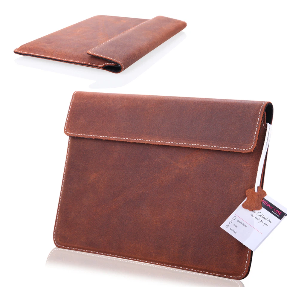 ECHT LEDER Tablet Hülle für Microsoft Surface Pro 9 Tasche Schutz XXL BRAUN - Bild 2 von 4