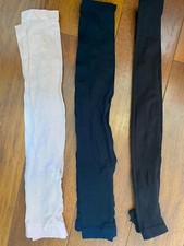 3 pair girls DANSKIN FOOTLESS TIGHTS dance ballet jazz NEW BLACK PINK 7 8 10