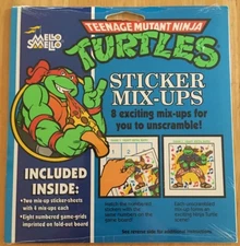 NEW  * VINTAGE 1993 MELLO SMELLO TEENAGE MUTANT NINJA TURTLES STICKER MIX UPS *