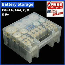 Battery Box Storage Case Holder Organizer Plastic for AA AAA C D 9V Batteries