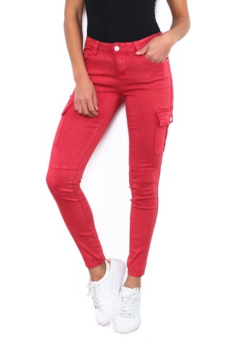 Ladies Cargo Pants Skinny Slim Trousers soft stretch Cotton Jeans UK 6-14 - Picture 30 of 48