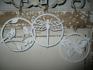 Schmetterling Libelle Vogel Weiss Hangend Shabby Fruhling Fensterdeko Metall Ebay