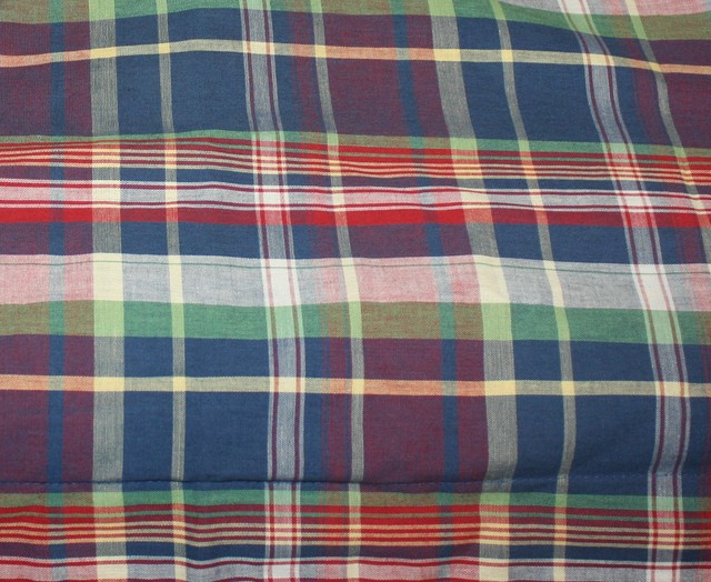 Ralph Lauren Garrison Plaid Standard Pillow Sham Madras Red Blue Green