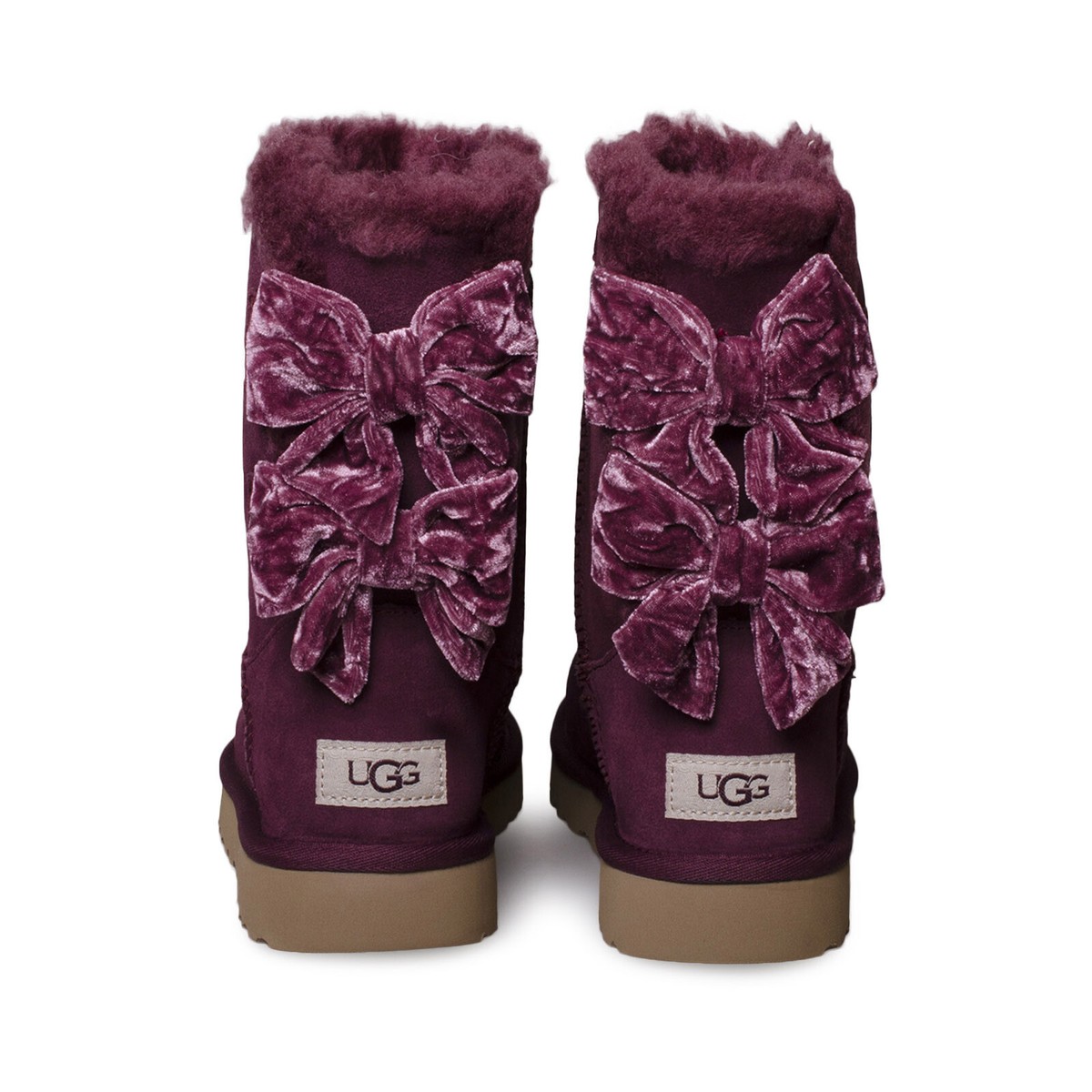 Ugg Boots Maroon Uggs With Bows Velvet Bailey Bow Uggs UGG Bailey