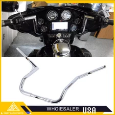 14" Rise Ape Hanger HandleBars 1-1/4" Fat For Harley Touring CVO Road King Glide