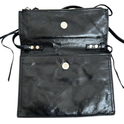 Sac bandoulière Rebecca Minkoff cuir noir pompons créateur bikercore - Photo 3 sur 16