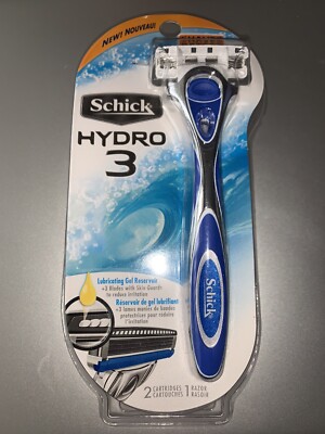 New Men's Schick Hydro 3 Razor Blade with 1 extra blade