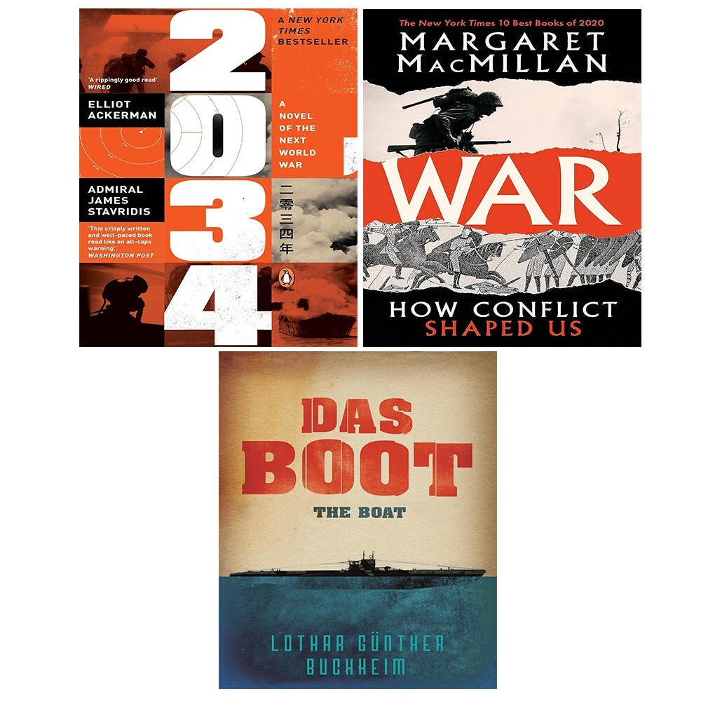 Elliot Ackerman 2034, Das Boot Buchheim, War Professor Margaret 3 Books Set