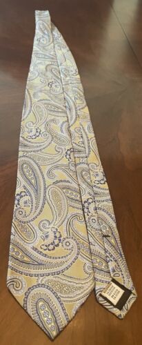 Geoffrey Beene Green Blue Handmade 100% Silk Men’s Neck Tie Made In China - Picture 3 of 9