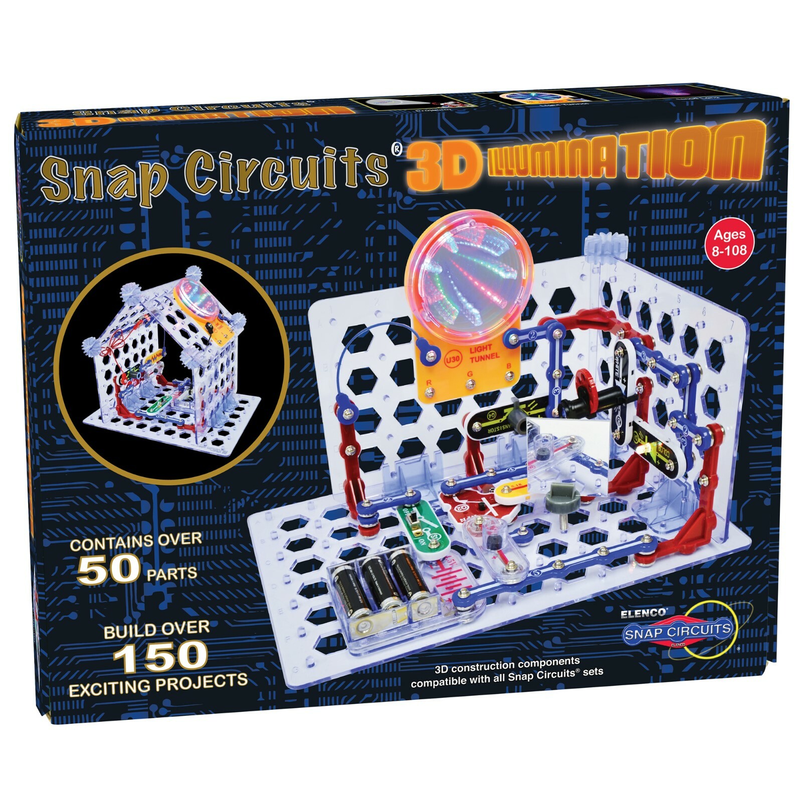 snap circuits 3d illumination electronics exploration kit