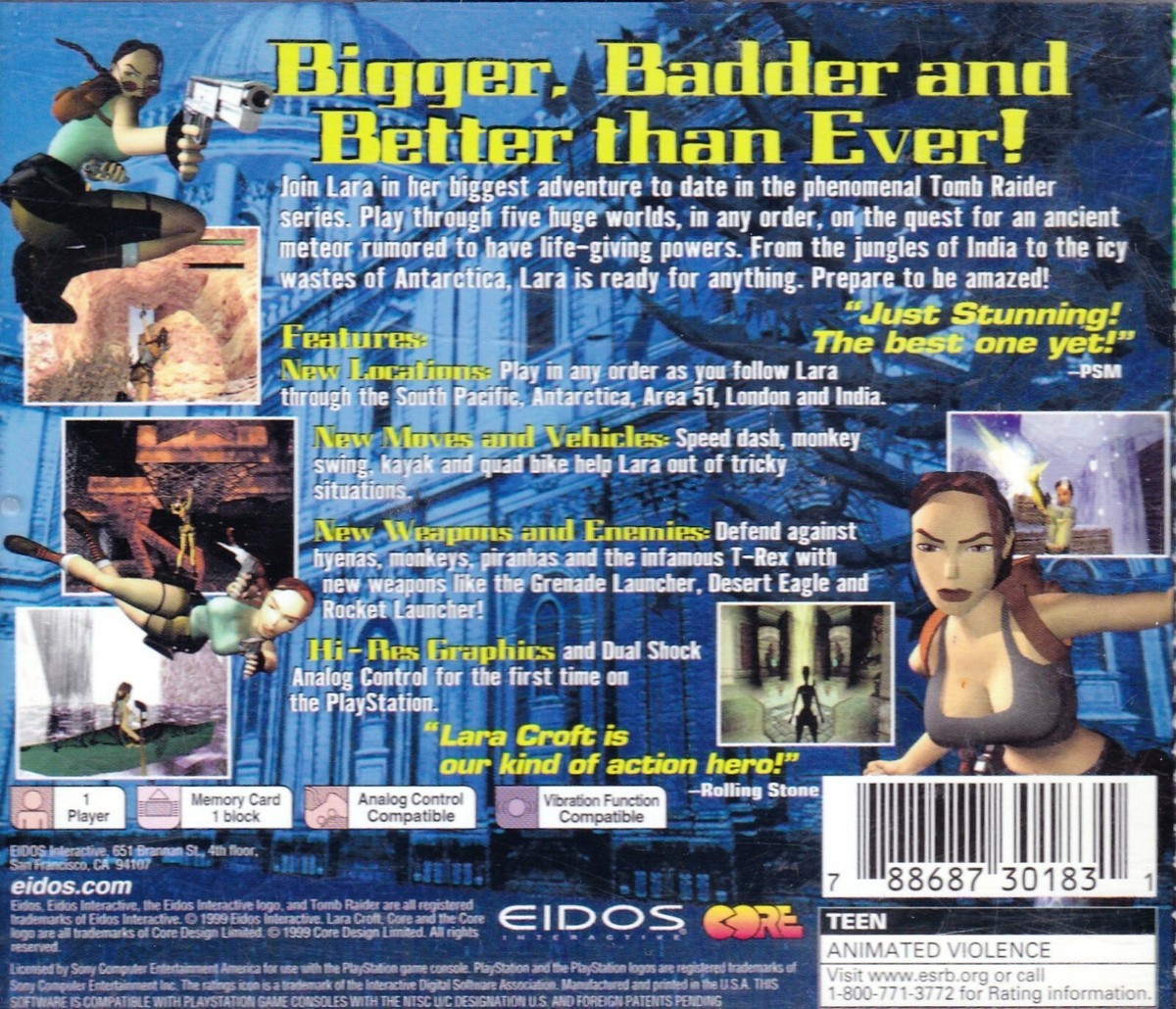Tomb Raider 3: Adventures of Lara Croft Greatest Hits (PlayStation