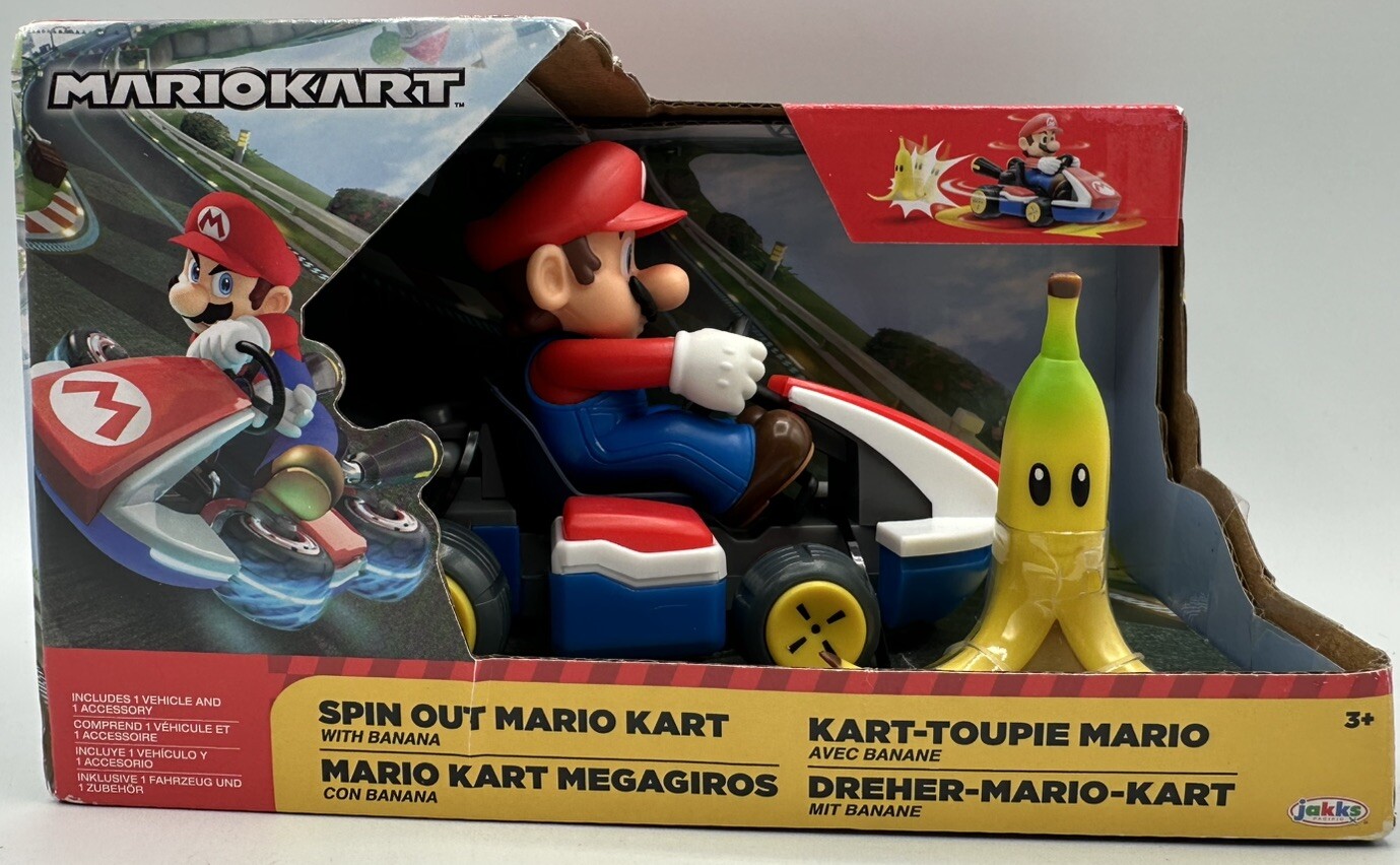 Mariokart Spin Out With Banana  360 Degree Spins Nintendo Jakks Pacific 2023