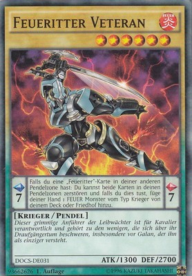 YU-GI-OH Feueritter Veteran Common DOCS-DE031 Feuerritter Veteran