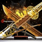All Gold Sharp Japanese Samurai Katana Sword Full Tang Battle Ready 1095 Steel
