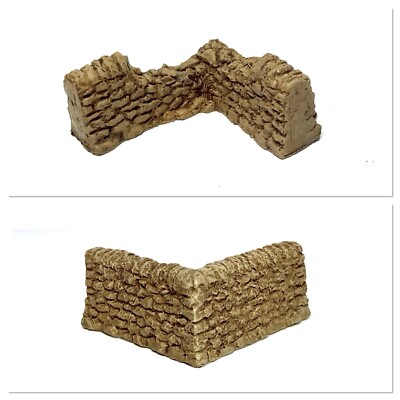 6 x 20 mm Eckwandabschnitte (unbemalt) Wargames Gelände