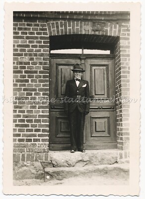 Junger Mann Hut & Anzug Mode - Zum Andenken Dein Bruder Emil - Altes Foto 1930er