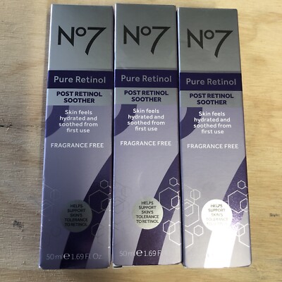 3 x 50 ml No7 Pure Retinol Post Retinol Schnuller 50 ml Creme ohne Duft