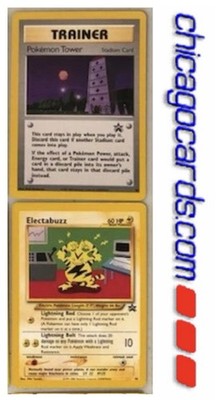 2x Lot Pokemon Promo: 1 Electabuzz Black Star & 1 Trainer Stadium Tower Mint NEW