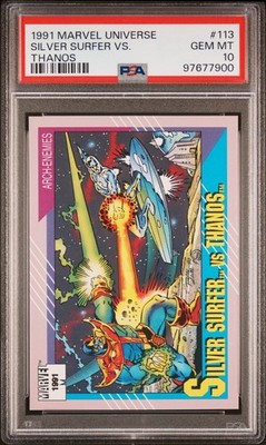 1991 Impel Marvel Universe #113 Silver Surfer vs. Thanos PSA GEM MT 10