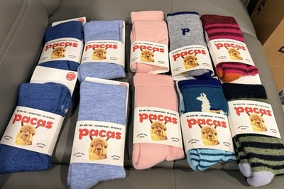 Pacas Alpaca Buttery Soft Women s Crew Socks Striped Solid Animal S/M 10 pack