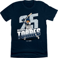 In The Clutch Official Gleyber Torres #25 MLBPA Baseball Player's Tee Heather