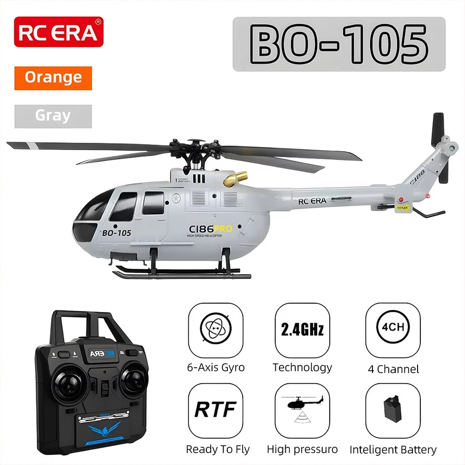 RC ERA BO-105 4CH RC RTF Helicopter 1/48 Optical Flow Positioning RC Aircraft - Image 4 of 4