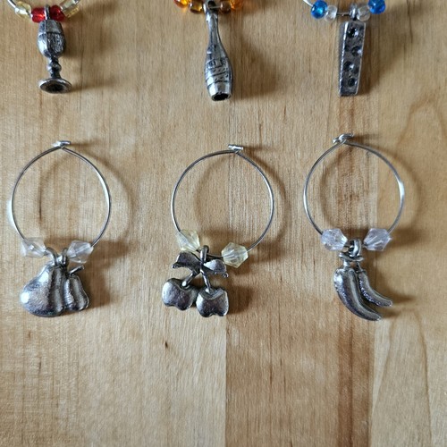 18 Wine Glass Charms Chrome 3 Sets Of 6 - Picture 9 of 11