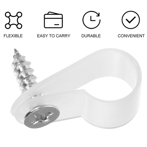 200 Pcs Wire Fixing Buckle Wall Clamps for Cords Cables Organizer - Afbeelding 3 van 12