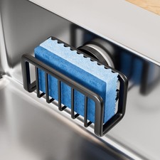 TAILI Sponge Holder for Kitchen Sink with Strong Suction 5.1" x 2.3", Black