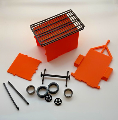 1/25 Drag Week Style Enclosed Cargo Trailer Rack Wheels 1:25 Scale Diorama Kit