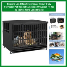 Heavy Duty Dog Crate Cover in Black - 38" Universal Fit for Ultimate Comfort